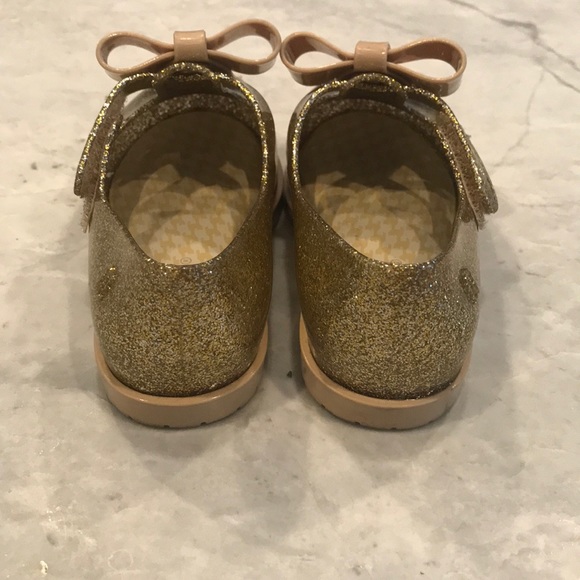 Mini Melissa size 7 gold glitter Mary Janes - Picture 3 of 5
